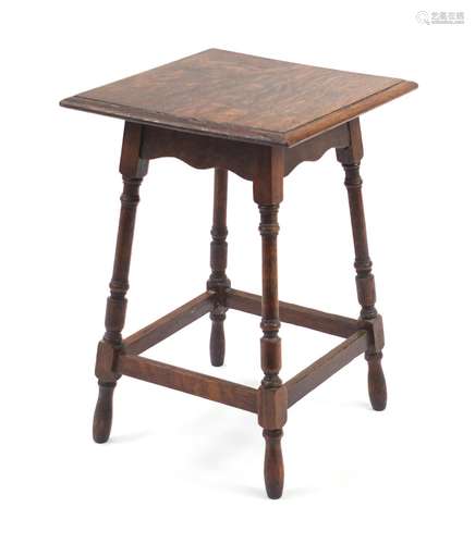 Waring & Gillow oak occasional table, possibly a salesman's sample, plaque to the underside,