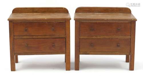 Two miniature two drawer chests, each 26cm H x 26.5cm W x 15cm D : For Further Condition Reports