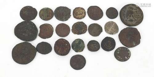 Roman and later British and world coinage including a hammered sixpence, Roman Republic and Roman