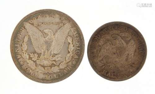 United States of America 1885 Morgan dollar and 1873 half dollar : For Further Condition Reports