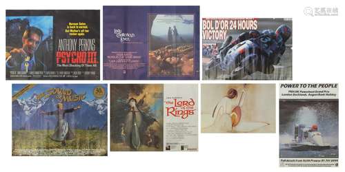 Vintage and later posters including Psycho III, The Sound Of Music and the Lord of the Rings.