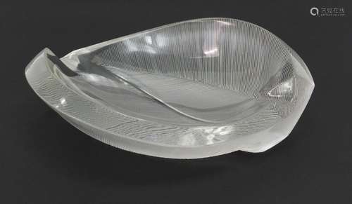 Lalique Philippines glass dish, etched Lalique France, 18cm wide : For Further Condition Reports