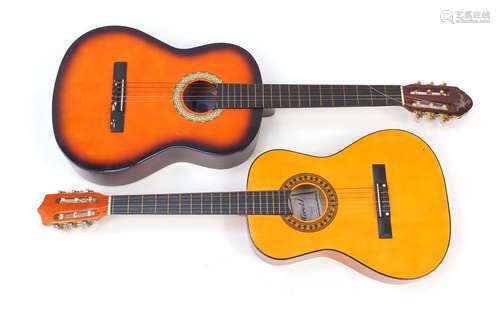 Two wooden acoustic guitars comprising Herald model HL34 and Fernandez : For Further Condition