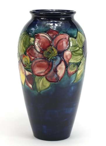 Large Moorcroft pottery vase hand painted with anemone, 31.5cm high : For Further Condition