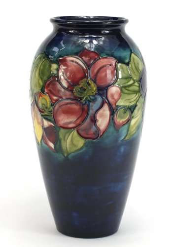 Large Moorcroft pottery vase hand painted with anemone, 31.5cm high : For Further Condition