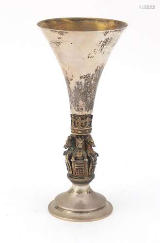 Aurum silver and gilt King's College chapel goblet by Hector Miller, limited edition 32/500, 16.