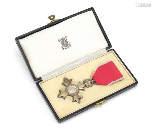 George VI MBE with tooled leather case : For Further Condition Reports Please Visit Our Website,