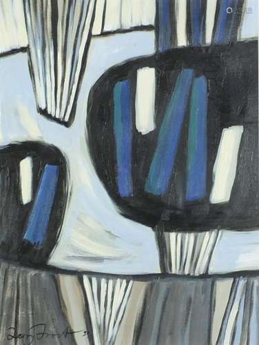 After Sir Terry Frost - Abstract composition, oil on paper, mounted, framed and glazed, 35.5cm x