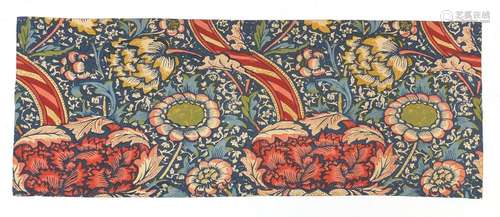 Arts & Crafts cotton silk screen print by William Morris, 95cm x 36cm (PROVENANCE: Mersham-le-