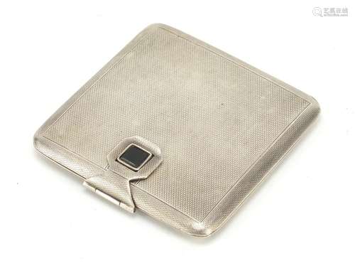 Art Deco silver compact with engine turned decoration, by James Dixon & Son, Birmingham 1933, 7.