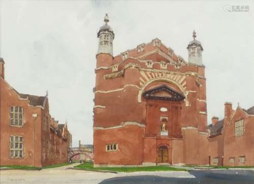 John Newberry 2000 - Big School, Christ's Hospital, Horsham, signed watercolour, mounted, framed and