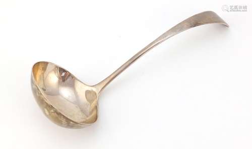 Heavy silver ladle by John Round & Son Ltd, Sheffield 1938, 28cm in length, 254.4g : For Further