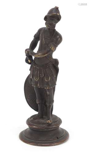 Patinated bronze figure of a Roman gladiator, 11.5cm high : For Further Condition Reports Please