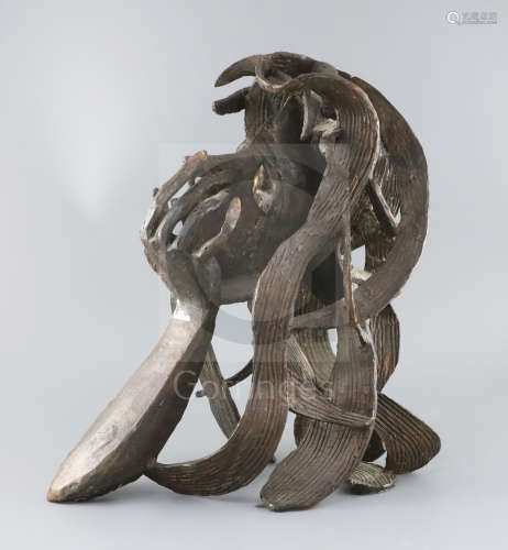 Gerda Rubinstein (1931-). A bronze 'Expression', 14 x 15.75in.