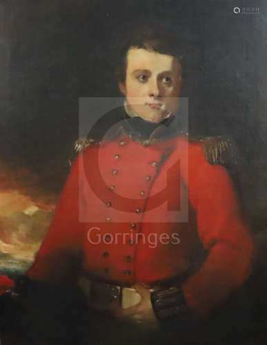 Attributed to Andrew Geddes (1783-1844)oil on canvasHalf-len*** portrait of Barrington Pope