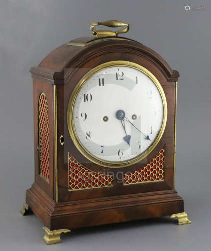 Dwerrihouse Carter & Son, Berkeley Square. A George III maho***y cased hour repeating bracket clock,