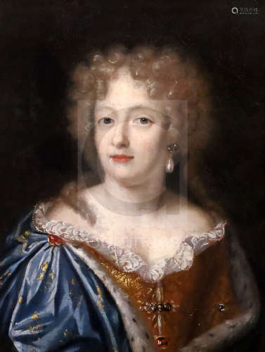 Circle of Pierre Mignard (1612-1695)oil on canvasHead and shoulder portrait of Anne d'Autrich, Queen