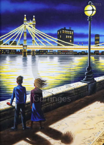 § John Duffin (1965-)oil on canvas'Return Journey (Albert Bridge, Chelsea Embankment)'signed and