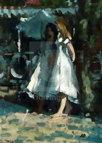 § Sherree Valentine Daines (1956-)oil on cardTwo women beneath a treesigned7.25 x 5.25in.