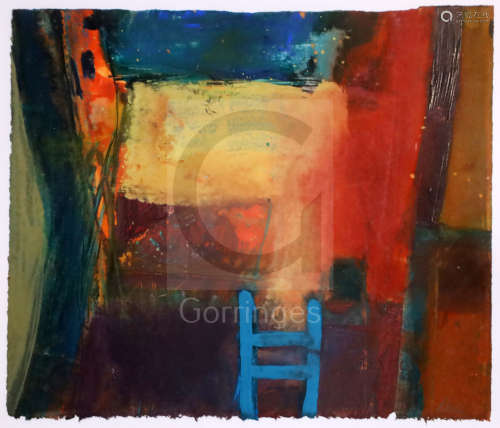 § Barbara Rae (b.1943)mixed media on paper'Antonio's Chair' 1996signed, Art First label verso11.25 x
