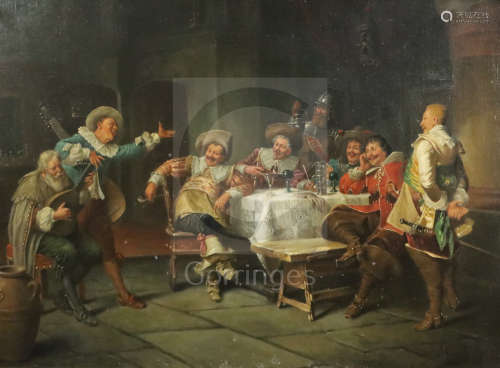 Wilhelm Friederich Giessel (1869-1938)oil on canvas17th century interior with musicians entertaining