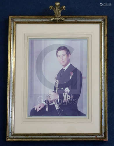 Prince Charles. A large signed colour photograph of H.R.H. Prince Charles, by Peter Grudgeon (1918-