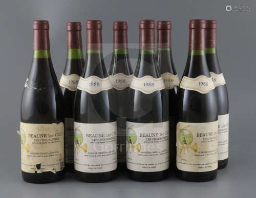 Eight bottles of Beaune 1er Cru Les Chouacheux, Domaine Chantal Lescure 1988CONDITION: Some damage