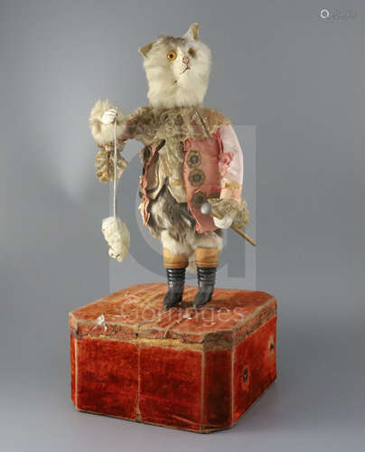 Roullet & Decamps. A 19th century French cat automaton, modelled as an anthropomorphic cat