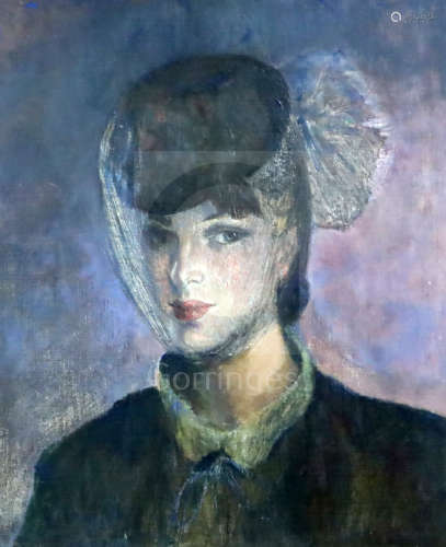 Alexander Hossack (Exh.1929)oil on canvas laid on boardPortrait of a veiled woman22.5 x 18.5in.
