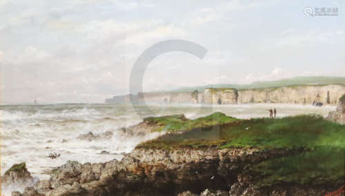 William Jenner (19th century)oil on canvasOn the Northumbrian Coast, Flamborough Headsigned and