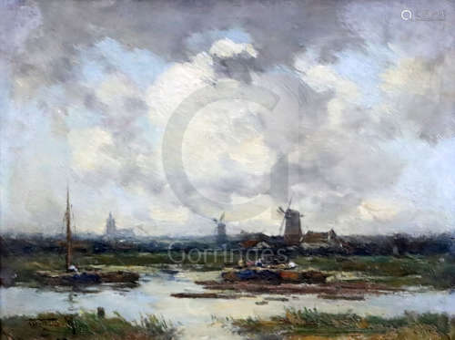 Willem Cornelis Rip (Dutch, 1856-1922)oil on panel'In de Zaanstreek'signed and inscribed verso7.5