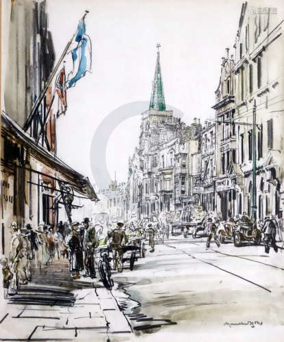 § Sir Muirhead Bone (1876-1953)watercolour and pencilSouthampton Street, Londonsigned, Open Eye