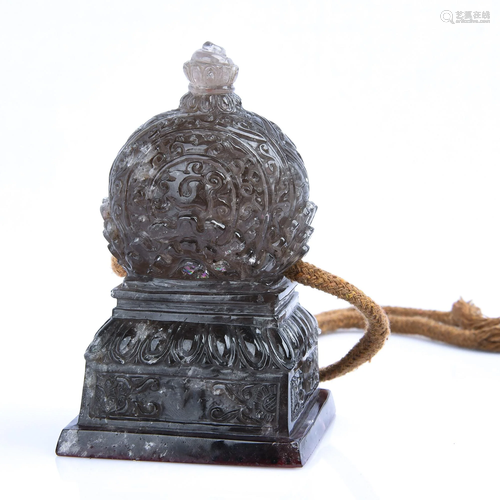 A CARVED CRYSTAL SEAL.QING PERIOD