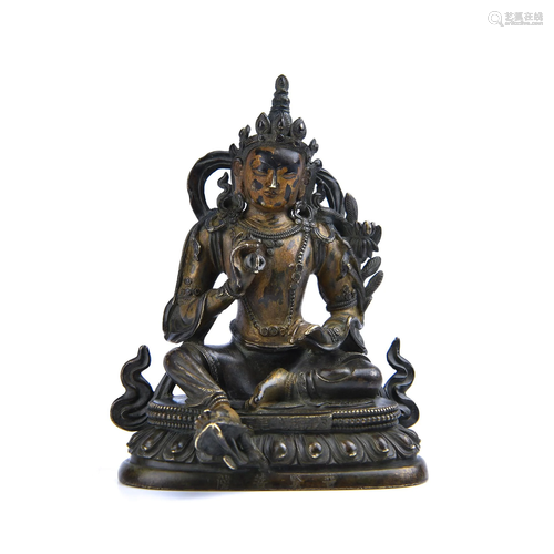 A GILT-BRONZE FIGURE OF SAMANTABHADRA.QING …