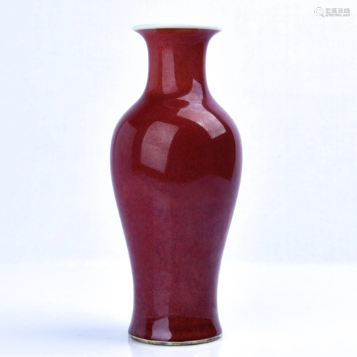 A COPPER-RED VASE.MARK OF KANGXI