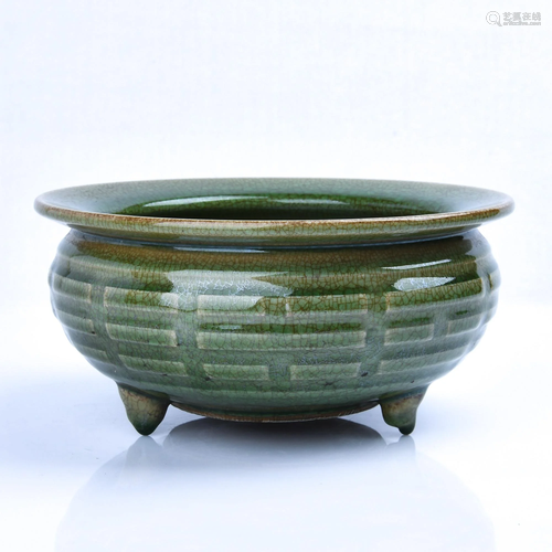 A LONGQUAN-CELADON CENSER.MING PER…