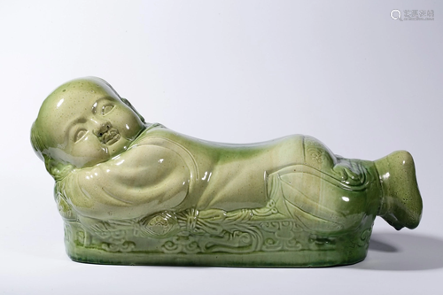 A GREEN-GLAZED PILLOW.SONG PERIOD