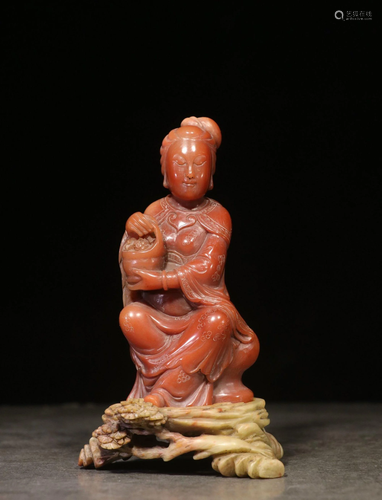 A CARVED SOAPSTONE BEAUTY