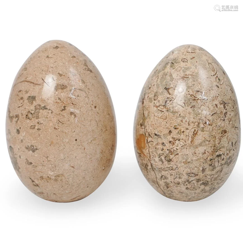 Pair Of Decorative Marble Eggs