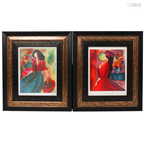 (2 Pc) Linda Le Kinff Numbered Serigraphs