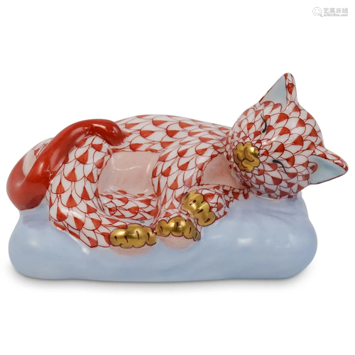 Herend Sleeping Cat Figurine