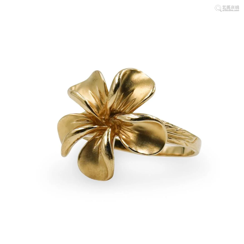 14k Gold Floral Ring