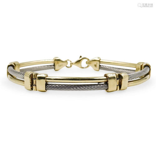 14k Gold and Stainless Steel Bracelet