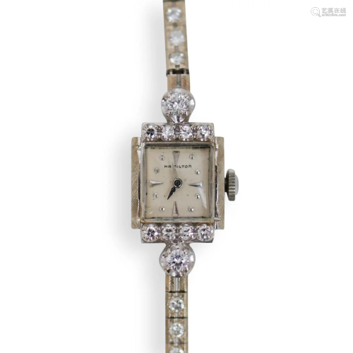 Vintage Hamilton 14k Gold and Diamond Watch