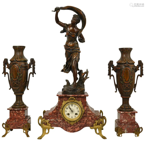 After Charles Theodore Perron French Garniture Set