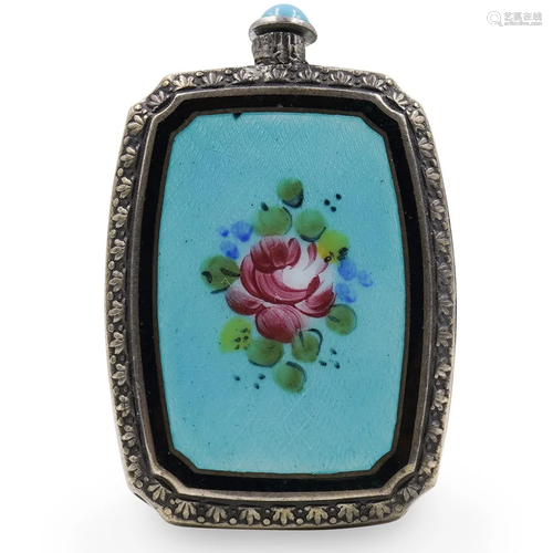 Antique Silver Enamel Perfume Bottle