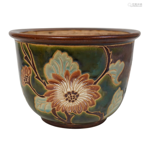 Ceramic Enameled Floral Planter