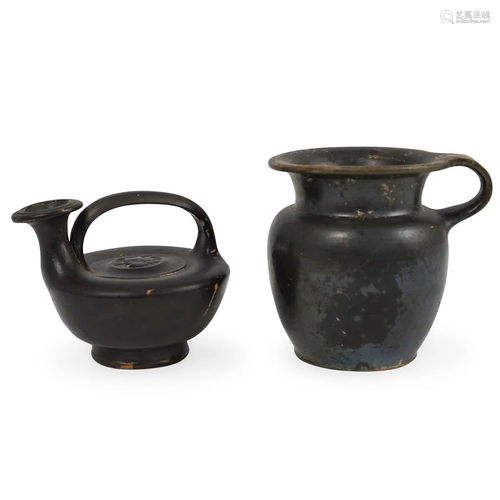 Two Ancient Roman Black-Ware Vessel