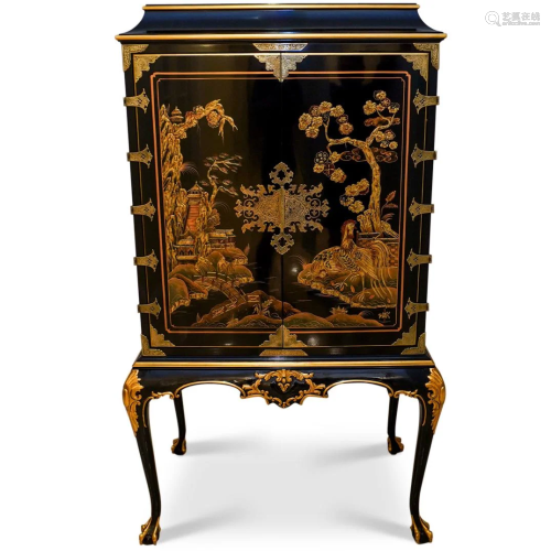 Karges Queen Anne Chinoiserie Cabinet