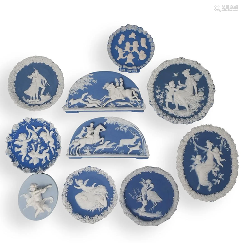 (9 Pcs) Collection of Blue Jasper Plaques